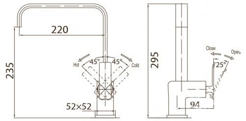 Смеситель для кухни Cezares Quattro QUATTRO-LL-01