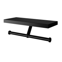 Двойной держатель для туалетной бумаги с полкой WONZON & WOGHAND, черный матовый WW-V3802-MB