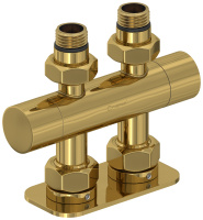 Вентиль Сунержа прямой EU50 (2 х G 1/2" НР х G 3/4" НГ) 03-1417-1234 золотой глянцевый