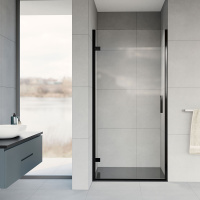 Душевая дверь Vincea Flex VDP-1F900CLB, (90х200) черный, стекло прозрачное