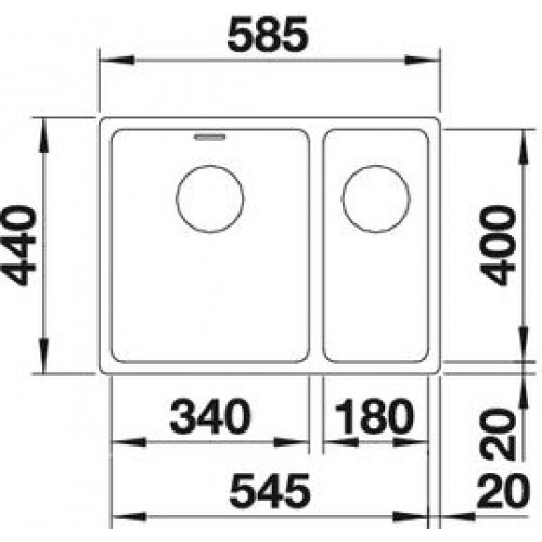 Кухонная мойка Blanco Andano 340/180-U (чаша справа) 522977