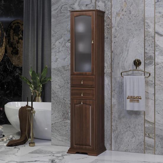 Пенал Opadiris Риспекто 40, с бельевой корзиной, цвет орех антикварный, левый, 00-00005840