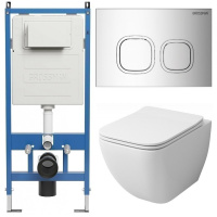 Комплект унитаза с инсталляцией Grossman Cosmo 97.4447S.02.100 с клавишей смыва