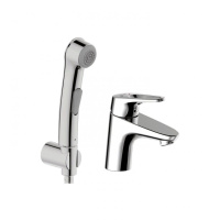 Смеситель для раковины с гигиеническим душем Bravat Drop-D F148162C-1
