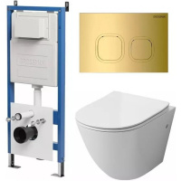 Комплект унитаза с инсталляцией Grossman Cosmo 97.4411S.02.300 с клавишей смыва