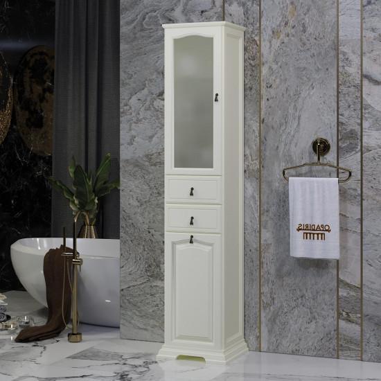 Пенал Opadiris Риспекто 40, с бельевой корзиной, цвет слоновая кость, левый, 00-00005836