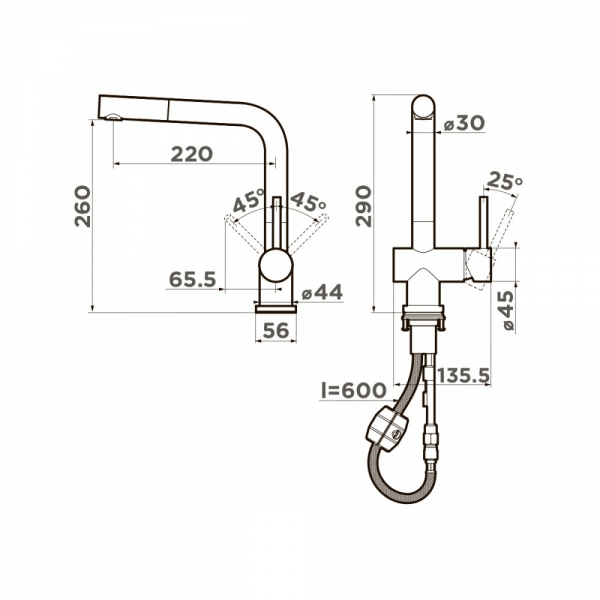 Смеситель для кухни Omoikiri Koriyama-S OKO-IN-35-S 4991006