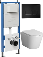 Комплект унитаза с инсталляцией Grossman Pragma 97.4478SQ.03.210 с клавишей смыва