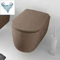 Унитаз подвесной безободковый Tornado Kerasan Nolita 531588 коричневый матовый, без сиденья