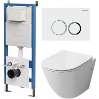 Комплект унитаза с инсталляцией Grossman Galaxy 97.4411S.01.000 с клавишей смыва