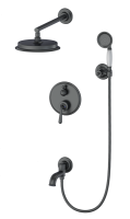 Душевая система встраиваемая WONZON & WOGHAND STEAM, темный графит WW-88939008-BGM