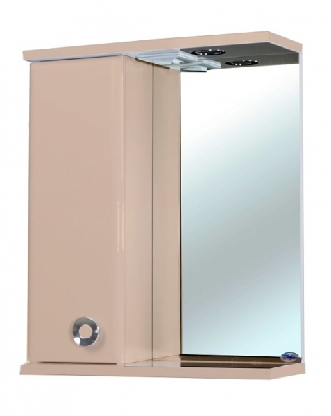 BELLEZZA Неаполь-50 зеркало-шкаф белое, бежевое лев./прав. (свет.)