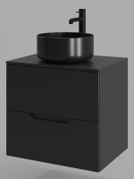 Тумба с раковиной подвесная 60 см, Orange Line Li-60TubMDF+B07-345B черный