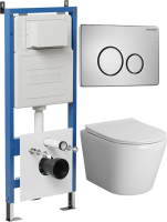 Комплект унитаза с инсталляцией Grossman Style 97.4478SQ.05.12M с клавишей смыва