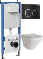 Комплект унитаза с инсталляцией Grossman Cosmo 97.4440S.02.210 с клавишей смыва