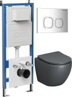 Комплект унитаза с инсталляцией Grossman Cosmo 97.4455GMS.02.100 с клавишей смыва