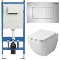 Комплект унитаза с инсталляцией Grossman Classic 97.4447S.04.12M с клавишей смыва