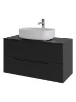 Тумба с раковиной подвесная 100 см, Orange Line Li-100TubMDF+B07-540W черный/белый