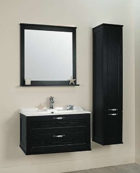 Шкаф-колонна Акватон ЛЕОН ясень черный 1A186503LBPT0