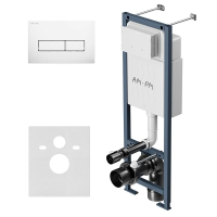 Инсталляция для подвесного унитаза узкая Am.Pm ErgoFit I012711.0301 с кнопкой смыва, белый глянец