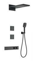 Душевая система с термостатом встраиваемая WONZON & WOGHAND, черный матовый WW-D4538-A-MB
