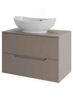 Тумба с раковиной подвесная 70 см, Orange Line Li-70TuLMDF+B08-585w латте/белый