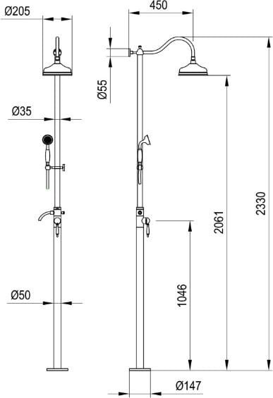 Душевой гарнитур Timo Arisa SX-5001/02 antique
