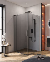 Душевой уголок (90х100) CEZARES SLIDER SLIDER-AH-1-100-90/100-GRIGIO-NERO