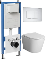 Комплект унитаза с инсталляцией Grossman Classic 97.4478SQ.04.01M с клавишей смыва