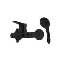 Смеситель для ванны с коротким изливом  Bravat Eco, черный F6111147BM-B