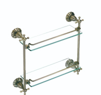 Полка прямая Savol двойная стеклянная 40 см S-08922C