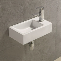 Раковина керамическая чаша слева (45х25) Art&Max AM-4849-L белый