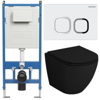 Комплект унитаза с инсталляцией Grossman Cosmo 97.4455BMSQ.02.000 с клавишей смыва