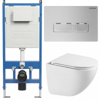 Комплект унитаза с инсталляцией Grossman Pragma 97.4455SQC.03.110 с клавишей смыва
