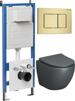 Комплект унитаза с инсталляцией Grossman Classic 97.4455GMS.04.32M с клавишей смыва