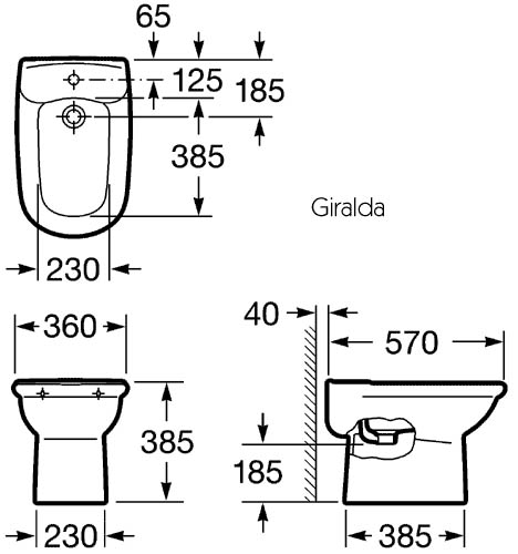 Биде Roca Giralda напольное с крышкой 357464000
