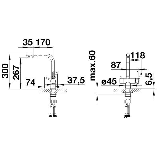 Смеситель Blanco Fontas II Silgranit с фильтром BWT-Барьер 525143P1