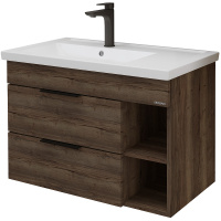 Тумба подвесная Grossman ФОРТА-80 см 1080042 с 2-я ящ, темный дуб