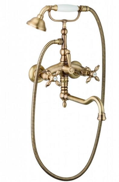 Смеситель на борт ванны с ручным душем Cezares First NOSTALGIA-PBV2-03/24-Bi