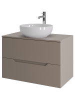 Тумба с раковиной подвесная 80 см, Orange Line Li-80TuLMDF+B07-420W латте/белый