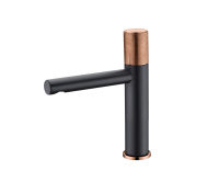 Смеситель для раковины Bronze de Luxe AVANGARDE черный, розовое золото 2010MH