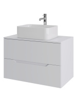 Тумба с раковиной подвесная 80 см, Orange Line Li-80TuwMDF+B02-460W белый