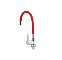 Смеситель для кухни FAUZT FZs-822-R101 гибкий излив тип См-МОЦБА Красный