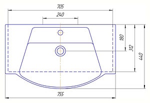 Тумба под раковину Misty Лаванда 75 Э-Лав01075-011Пр