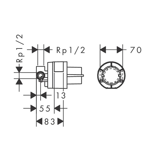 Скрытая часть смесителя для душа Hansgrohe 13620180
