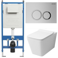 Комплект унитаза с инсталляцией Grossman Galaxy 97.4414S.01.110 с клавишей смыва