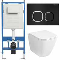 Комплект унитаза с инсталляцией Grossman Cosmo 97.4479SQC.02.210 с клавишей смыва
