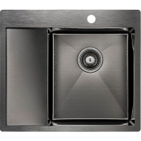 Кухонная мойка Paulmark  Flank PM225951-GMR вороненая сталь правая