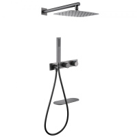 Душевой комплект ABBER Rund AF8750NG скрытого монтажа с изливом, термостат, никель