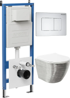 Комплект унитаза с инсталляцией Grossman Classic 97.4455SWS.04.01M с клавишей смыва